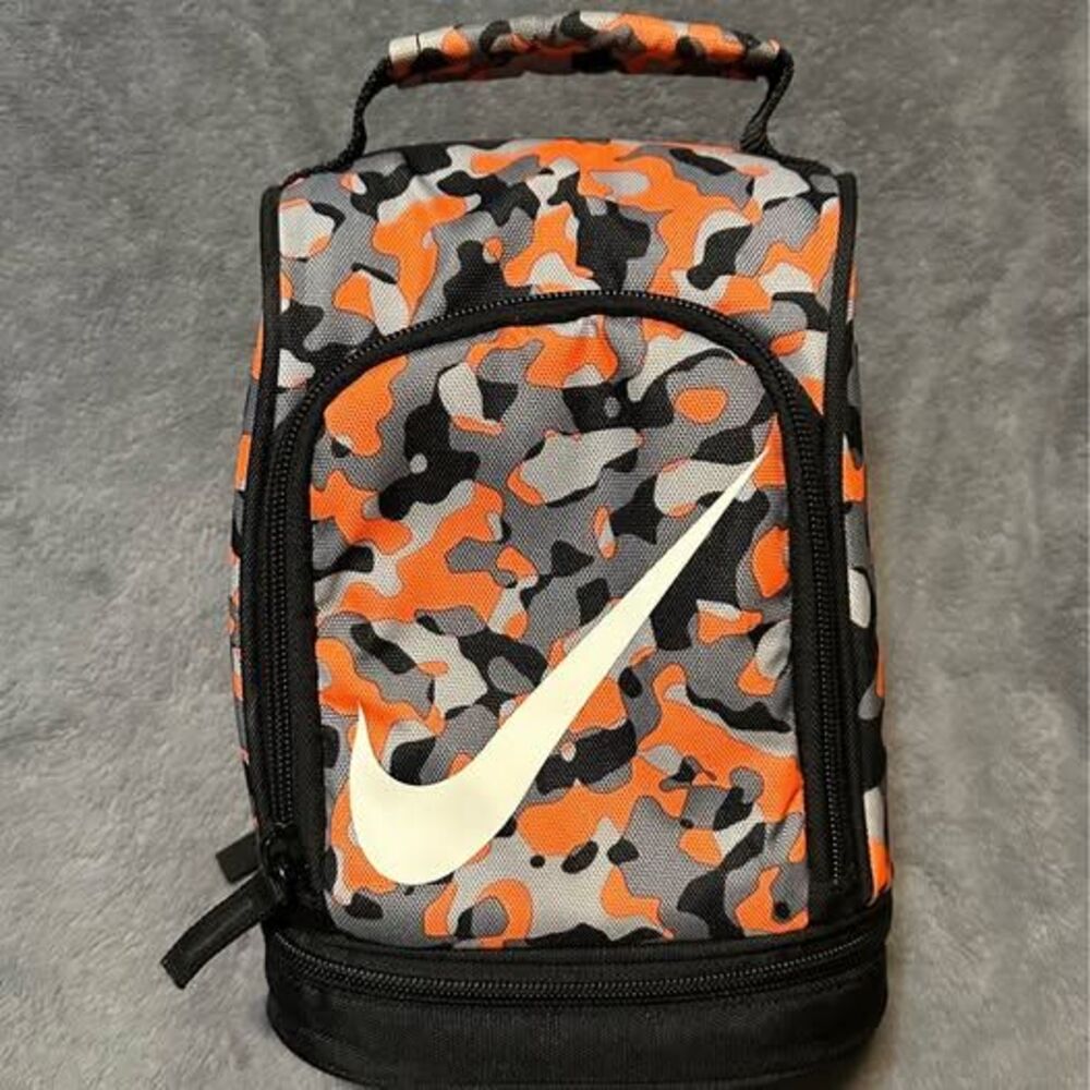 Nike Dome Black/ Orange/ Gray/ Camouflage Pattern Insulated Lunch Bag